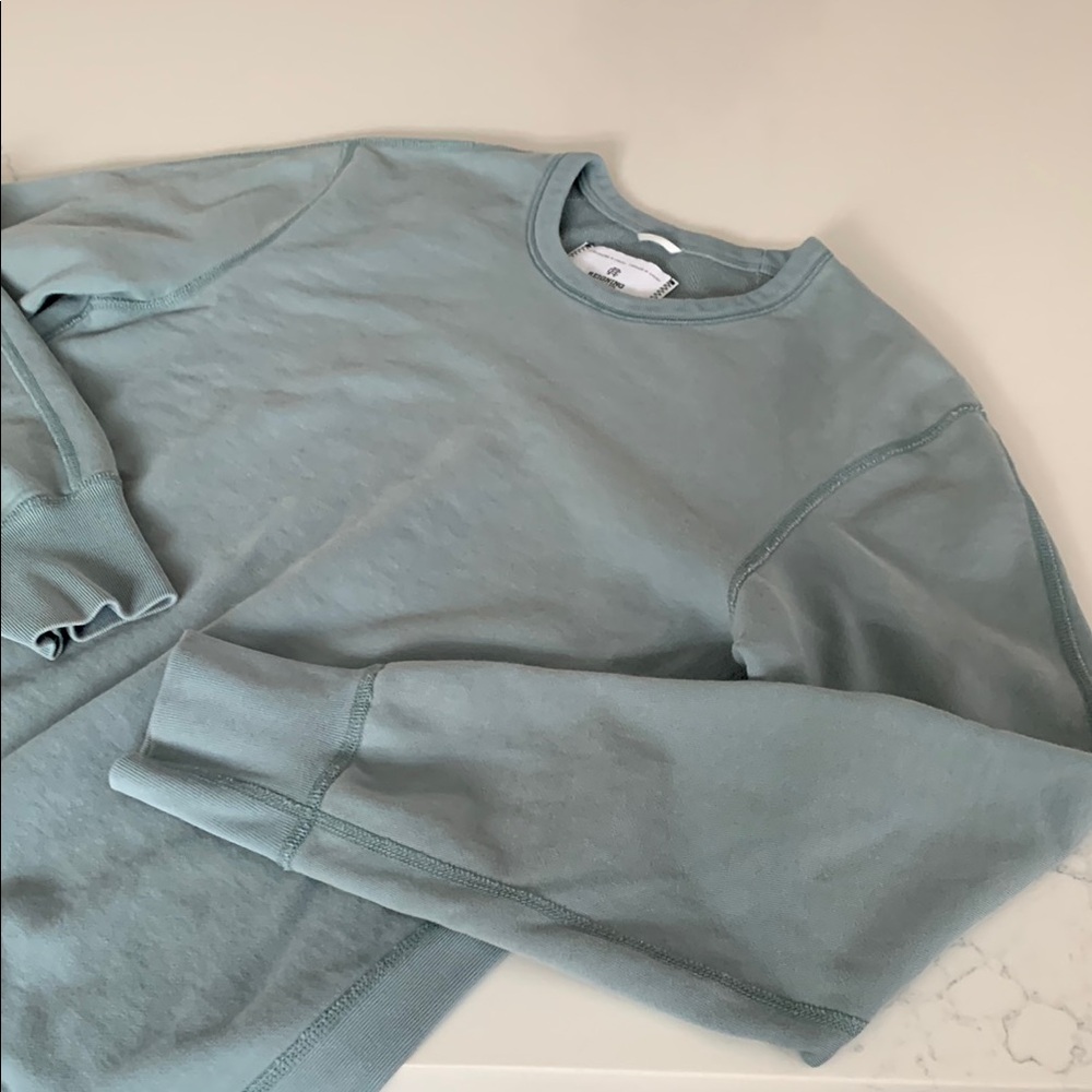 Reigning Champ Lightweight Terry Crewneck Sweatshirt in Dusty Blue